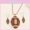 Jewelry Set Sports With Rhinestone Rugby Pendant And Earrings For Daily Wear Gifting And