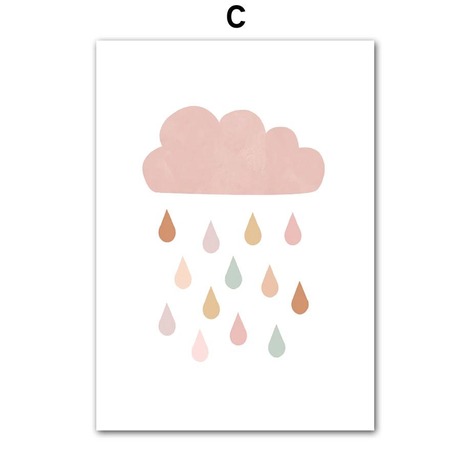 Весенние облака, радуги, подсолнухи, бабочки, цифры, постеры, принты, мультфильмы, настенное искусство, холст, картина, скандинавские девушки, декор детской комнаты