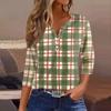 Women's T Shirt Tee Printed Button 3/4 Sleeve Tunic Daily Weekend Fashion Basic V- Neck Regular Top
