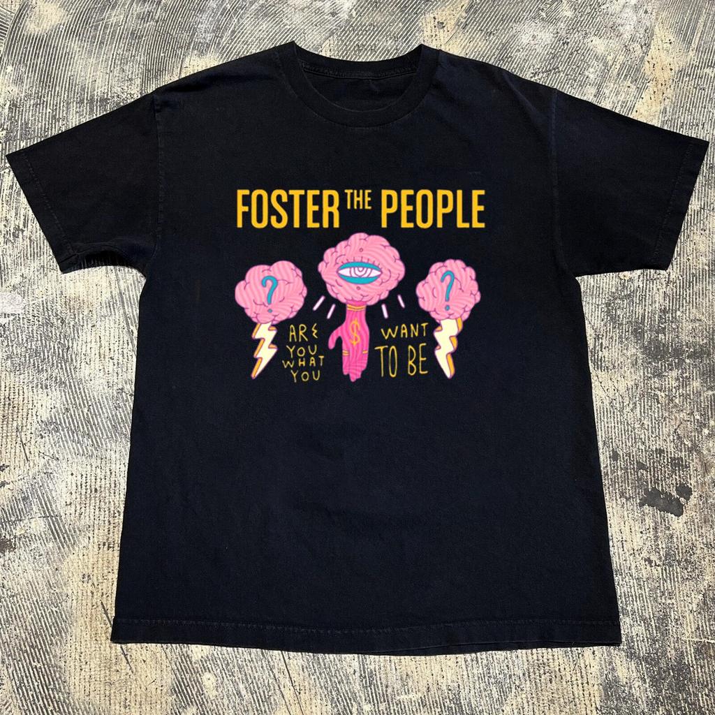 Винтажная черная футболка из плотного хлопка группы Foster The People S-5XL AG832