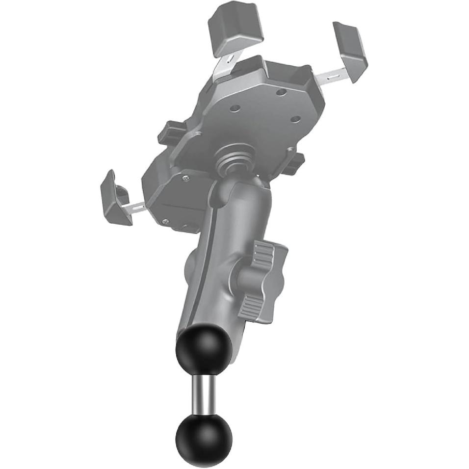 Double 1"" Ball Mount Base Ball Adapter Compatible With RAM Mounts B Size Double Socket Arms, Black, Silver/Black, M-11-1