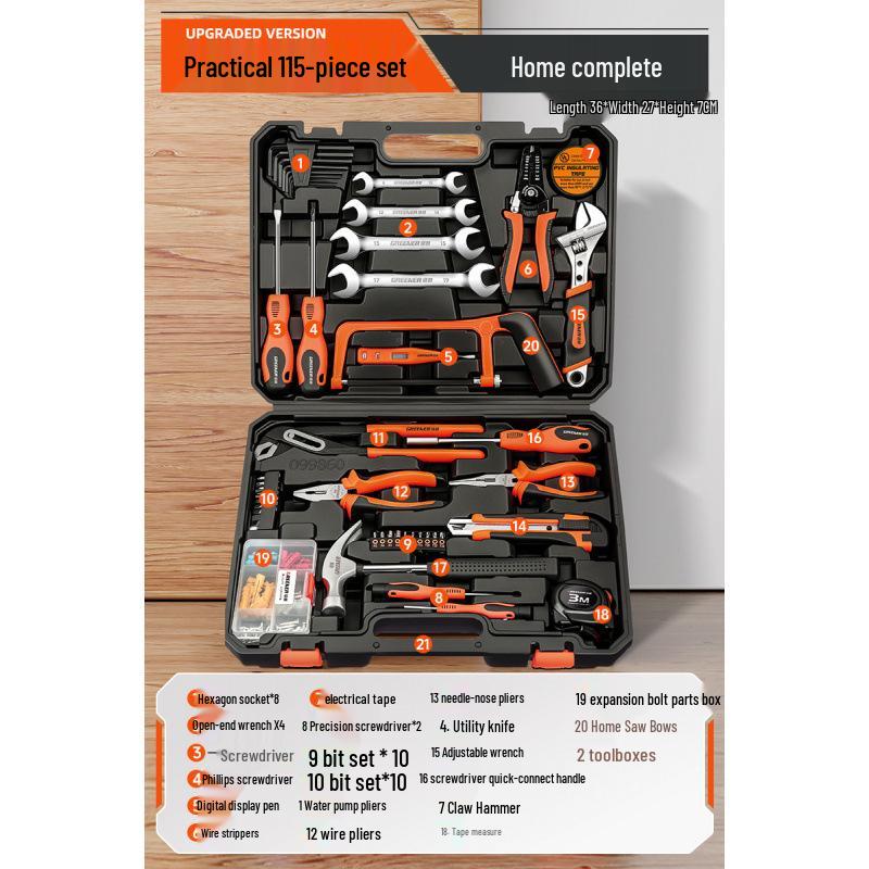 Многофункциональный набор инструментов «Зеленый Лес»: Полный набор для ремонта по дому и для электрика