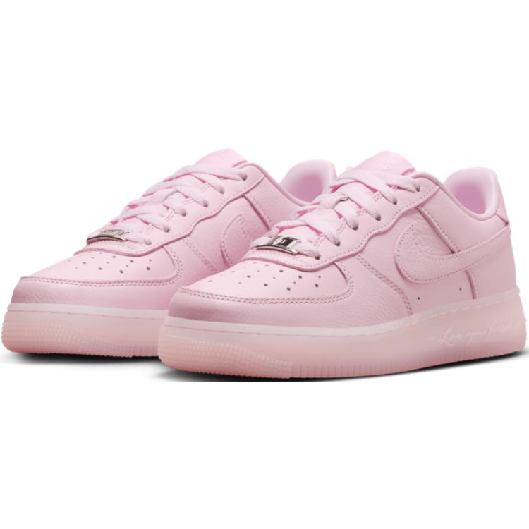 NOCTA X Nike Air Force 1 Low GS Certified Lover Boy - Pink Foam Kids Sneakers Metallic-Silver Cobalt-Tint HQ1772-600