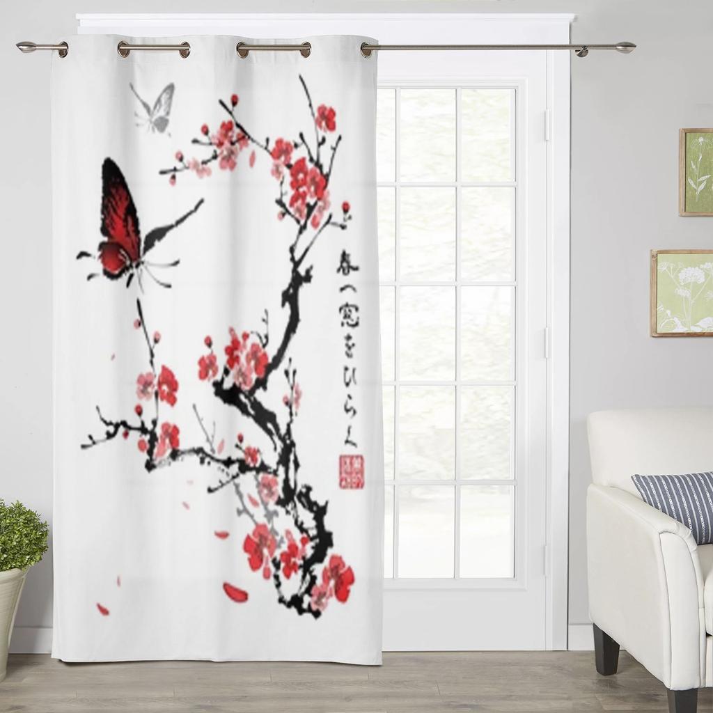 Watercolor Flowers Leaves Vintage Window Curtains for Living Room Luxury Bedroom Curtain Kitchen Blinds Drapes Curtains