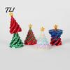 3D Printed Tree Ornament Spiral Christmas Tree, Golden Star Topper Fidget Xmas Collectibles Toy, Cone Desk Decor for Anxiety Stress Relief Toy