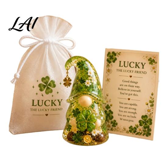 Gnome Ornament Emotional Support Figure with Card And Encouragement Gift for Her Gauze Bag Positive Energy Women Decor