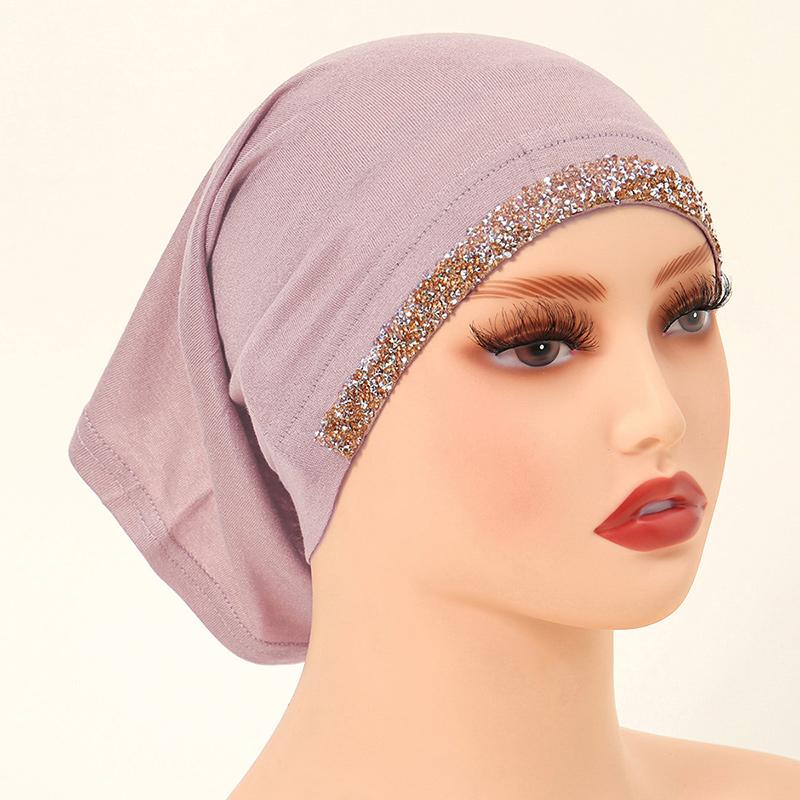 Модал Хлопок Ромбы Подшлемник Эластичный Хиджаб Простой Мягкий Капот Мусульманские Женщины Эластичный Внутренний Хиджаб Тюрбан Ислам Подшлемник