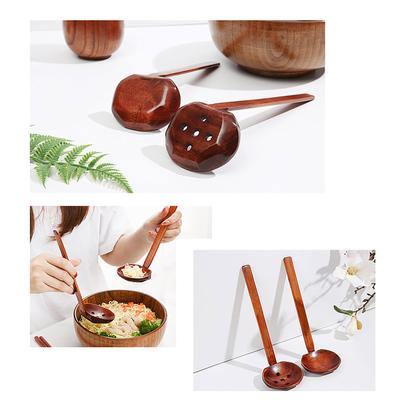 Длинная ручка суповая ложка Кухонная утварь Деревянные сервировочные ложки Ложка для лапши Суповая ложка Сито Главная Ресторан Посуда