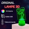 Lampe de Chevet 3D LED Basketteur Enfant Basket-ball, Veilleuse Changement de Couleurs, Lampe Tactile Cadeau Noël Anniversaire