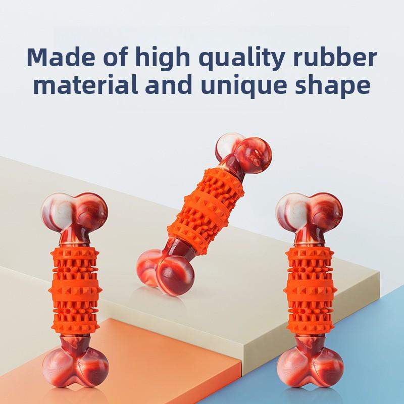 Teething Simulation Bone Pet Toys, Natural Rubber Tooth-cleaning Toys That Can't Be Bitten Through, Educational Large Dog Toys