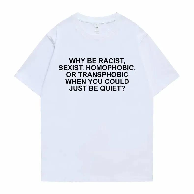 Why Be Racist Frank T-shirt Blond Hip Hop Trend Tshirt Ocean Hip-Hop T Shirt Sleeve Harajuku Sleeve Casual Aesthetic Clothes