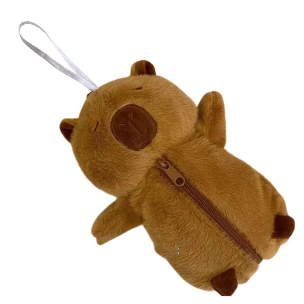Большая вместимость Capybara плюшевая сумка для ручек Animal Doll Capybara плюшевая сумка для карандашей Student