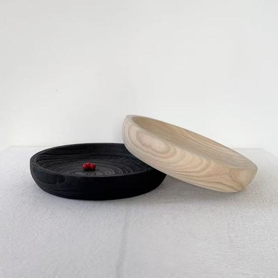 Деревянный поднос для хранения Многоцелевой для фруктов Сладости Конфеты Десерты Закуски Поднос для сервировки Фермерский дом Деревенский Круглая декоративная миска Кухонные принадлежности