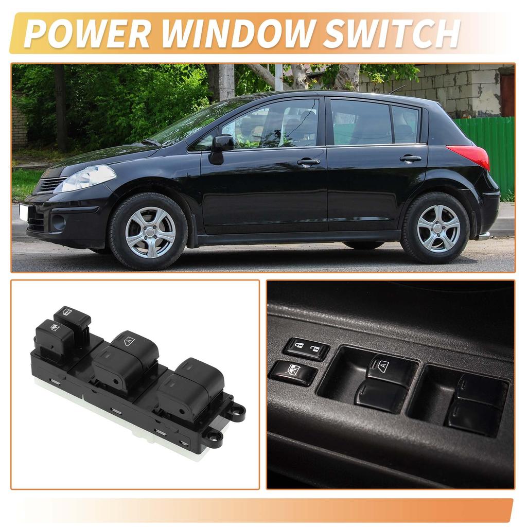 uxcell Front Right Driver Side Power Window Switch Window Control Switch for Nissan Tiida 2006-2010 Black