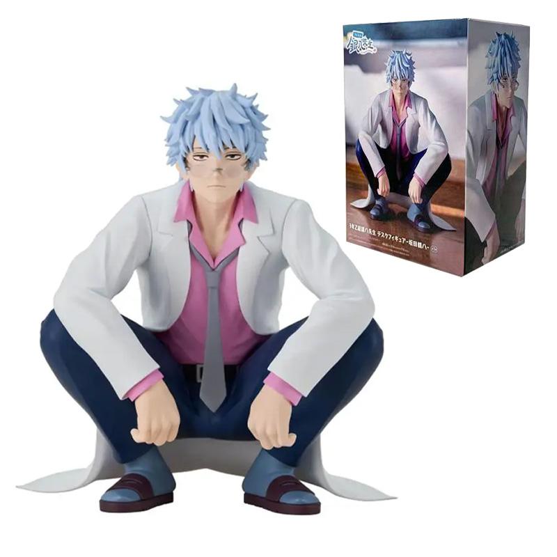 12 см Banpresto Гинтама Сидячая Поза Саката Гинтоки Оригинальная Фигурка Модель Коллекционная Фигурка Настольное Украшение