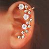 Аксессуары Цветочные уши Висячие зажимы для ушей Ретро Дейзи Алмазные зажимы для ушей Серьги-гвоздики со стразами Эльфийские серьги женские