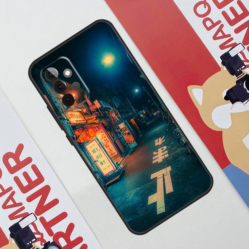 Японская эстетика ночного города Чехол Для Samsung Galaxy A34 A54 A14 A56 A36 A16 A06 A13 A53 A12 A22 A32 A52 A35 A17 A15 A55
