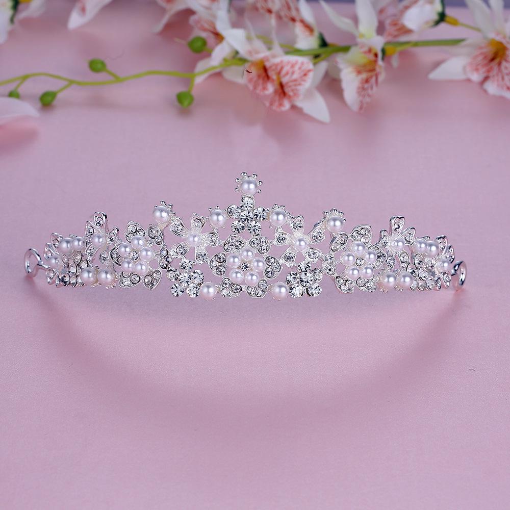 Свадебная корона и головной убор из сплава со стразами и жемчугом, Свадебные украшения