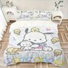 3pcs Ribbon Ice Cream Pochacco Bedding Set - Includes 1 Quilt Cover and 2 Pillowcases, Comfortable Bedding with Stylish Design for Bedroom,