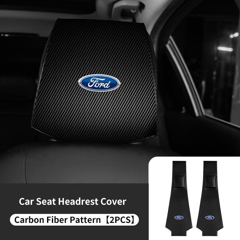 PPWE7 1/2PCS Leather Car Seat Headrest Protective Cover Auto Interior Accessories For Ford Escort KA Flex Everest KA Expedition Falcon