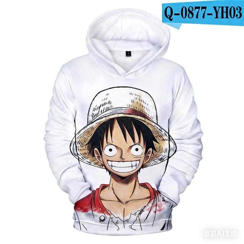 2025 Аниме One Piece Монки Д. Худи с капюшоном Луффи Свитшот Детский Взрослый С длинным рукавом 3D-печать Худи Детский Свитшот Пуловер