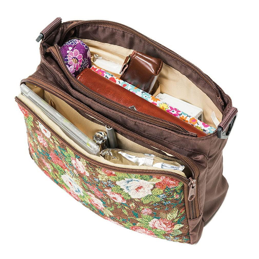 EVERSOUL Гобеленовая Сумка через плечо, Многофункциональная Сумка-в-сумку, Цветочный принт, Легкая, Вышивка Розами, Сумка-кроссбоди, Большое отделение, Один размер,