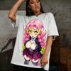 Demon Slayer Kanroji Mitsuri Anime Graphic T Shirt Women Unisex Streetwear Tee Summer Casual Oversize Short Sleeve Top Fashion