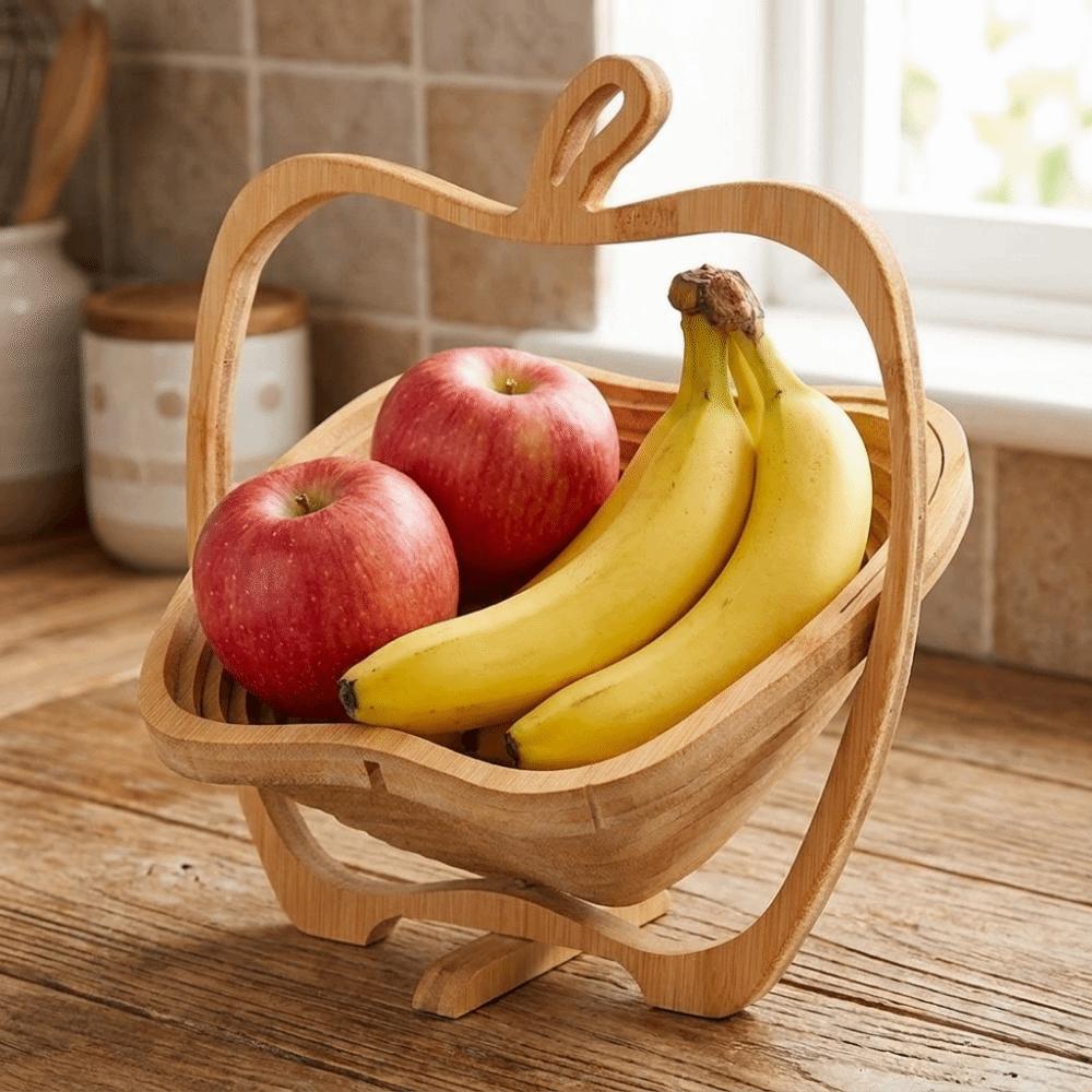 Dolphin Shape Folding Fruit Shaped Basket Eco-friendly Bamboo Snacks Bowl Tabletop