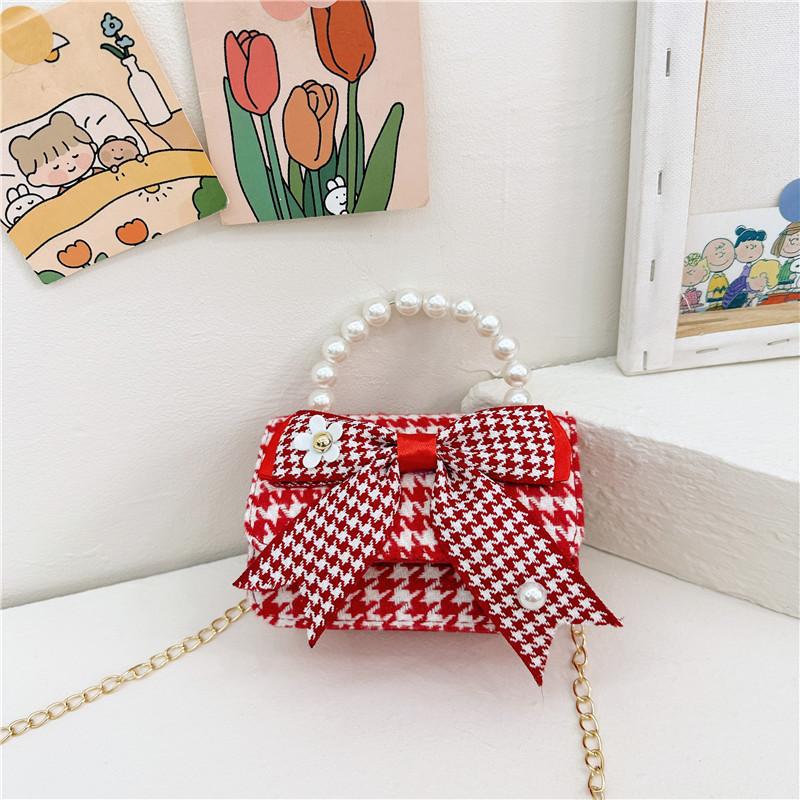Knot Stylish Butterfly Girls Handbag Pearl Shoulder Bag For Children With Cute Design