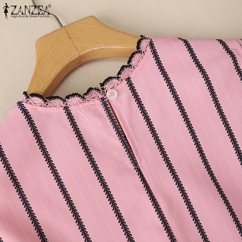 ZANZEA Женские повседневные майки без рукавов с круглым вырезом и полосатым принтом для лета