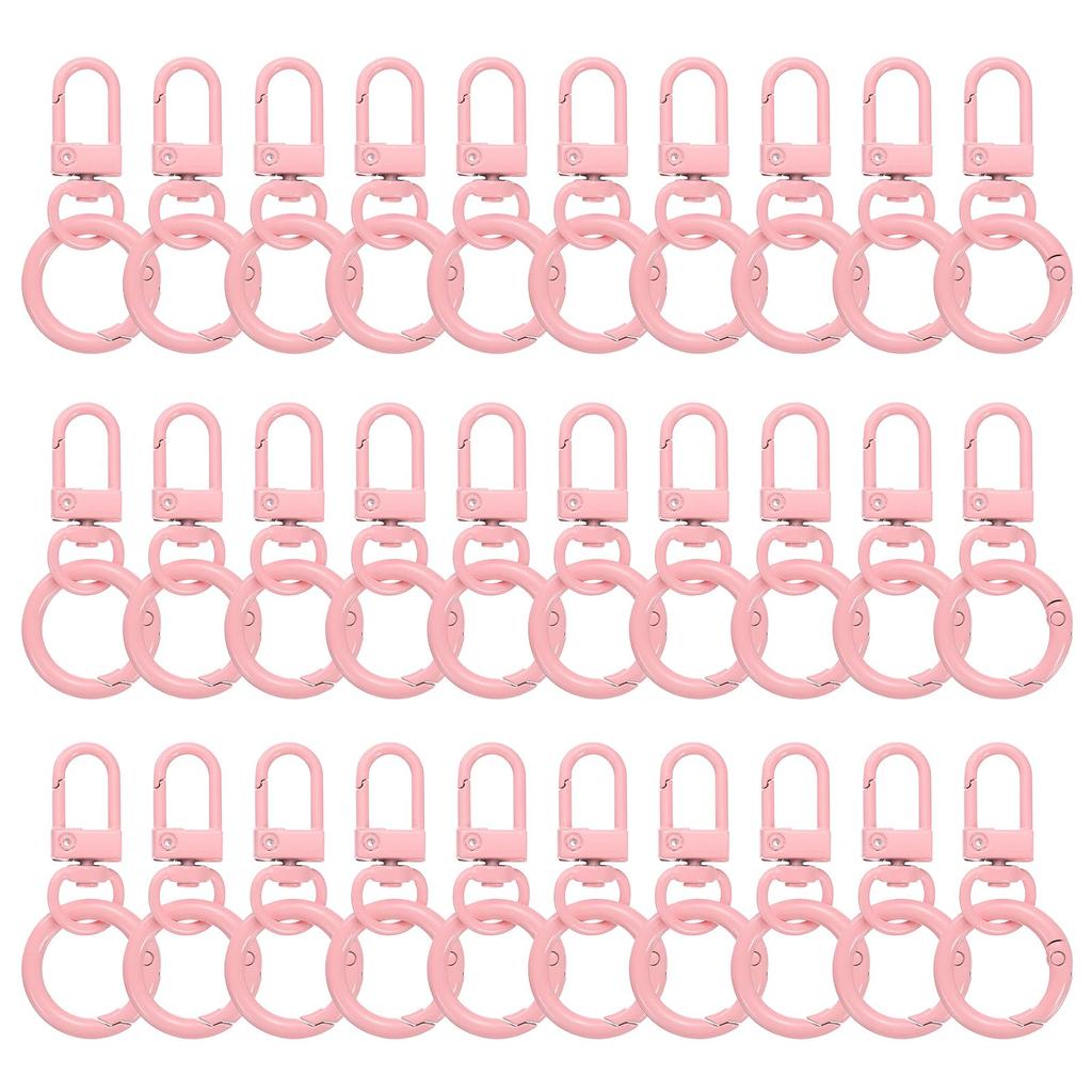 30pcs Lobster Claw Fastener Keychain Swivel Trigger Clips Zinc Alloy Colorful Key Chain Clips Snap Hook Jump Flat Split Ring DIY Craft Jewelry Making