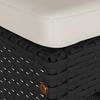 Garden Bar Stool with Cushions 4 pcs Black Poly Rattan