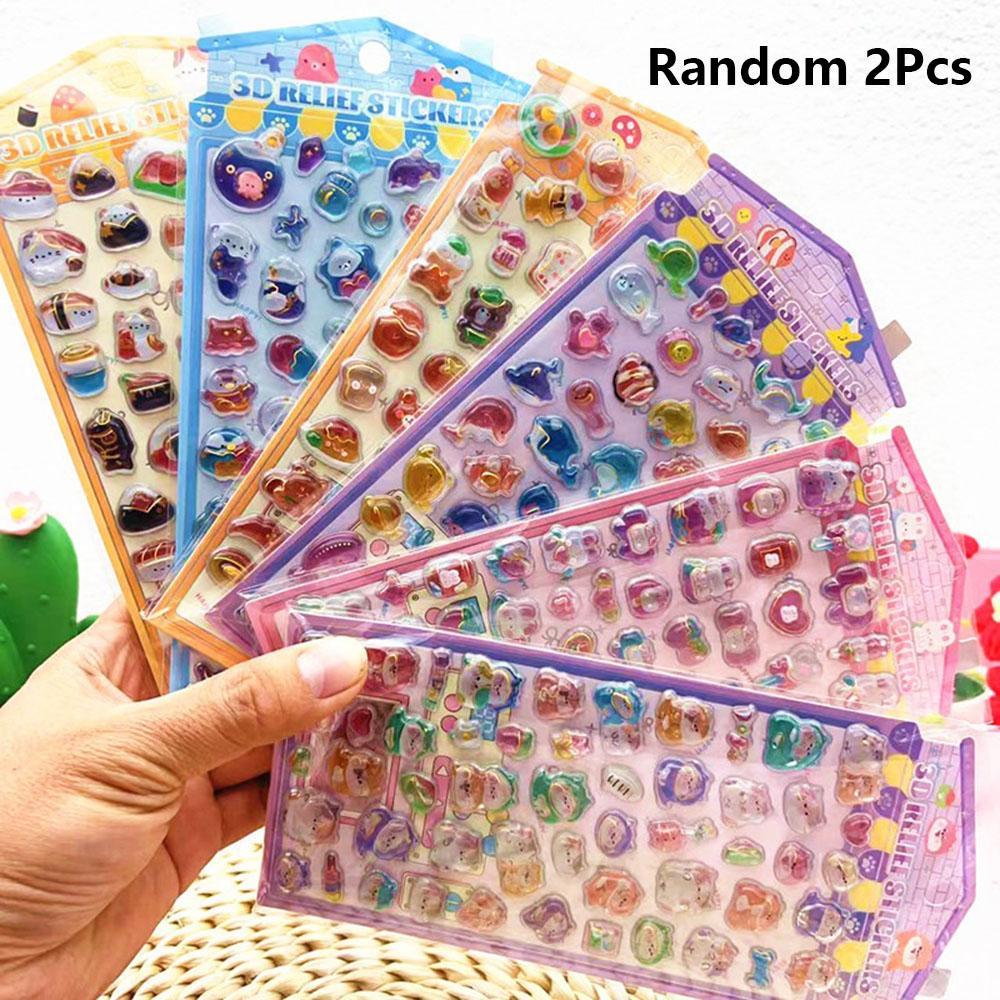 New Kawaii Cartoon 3D Crystal Drop Sticker For Scrapbooking Cute Phone Case Scrapbooking Decoration Solid Sticker Diy Decoration