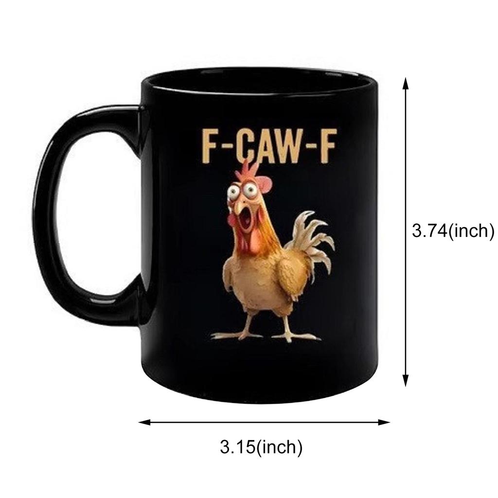 Керамические кружки для кофе 11 унций F-Caw-F с петухом, с ручкой, кружки с кричащим петухом для мамы, сестры, друзей, коллег, декор для дома