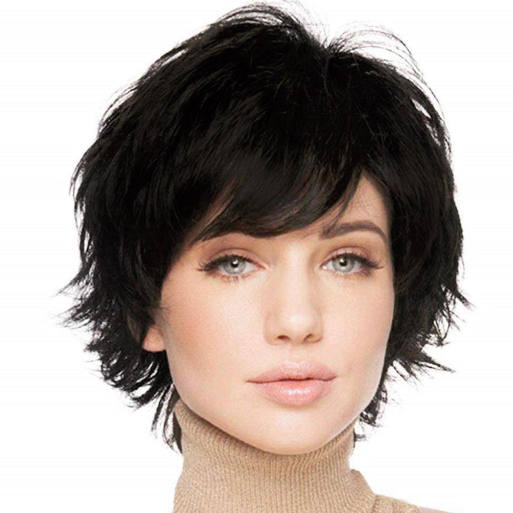 Short Red Wine Brown Synthetic Hair Wigs Black Women Female Haircut Puffy Curly Natural Wig
