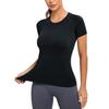 Women's Workout Tops Yoga Short Sleeve Solid Spandex/Nylon Seamless Gym Shirts