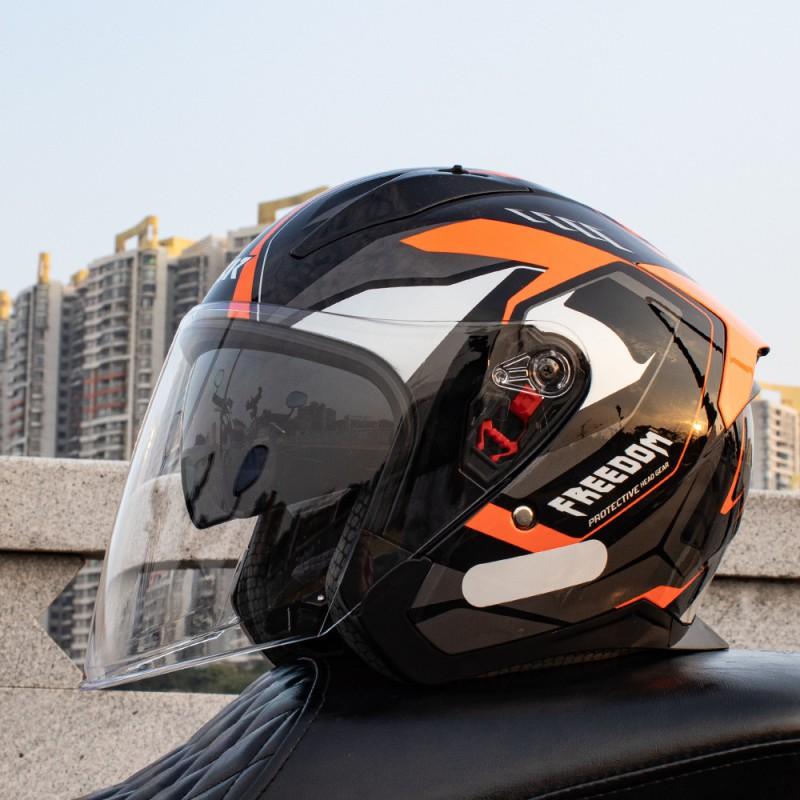 3/4 Open Face Motorcycle Helmet Men Women Scooter Cruiser Riding Safety Gear