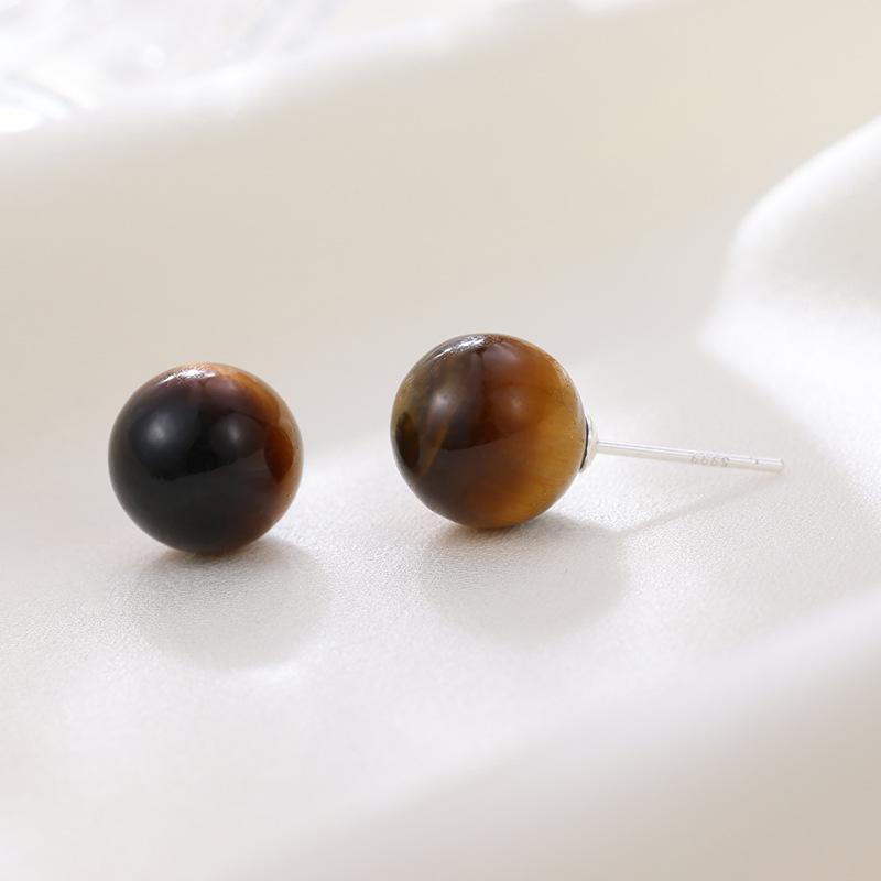 Серебряные серьги Banyan Tree с тигровым глазом: Ретро и модные высококачественные женские украшения осень/зима