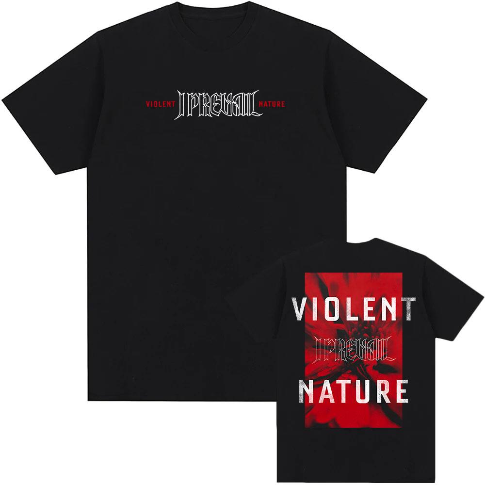 VIOLENT NATURE КОЛЮЧИЙ ЦВЕТОК Футболка I Prevail Принт Панк-группы Унисекс Уличная одежда Хип-хоп Хлопок Футболка с коротким рукавом