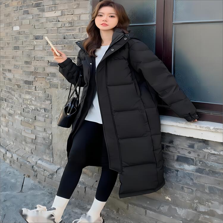Женское осенне-зимнее утолщенное пальто средней длины длиной выше колена, пуховое пальто свободного размера