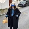 Женское двустороннее шерстяное пальто-кокон средней длины 2026 - Корейский стиль Хепберн для Осени/Зимы