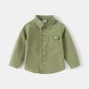 2025 Spring New Boys Long-sleeved Shirt Korean Version Baby Lapel Shirt Children's Fashion Top