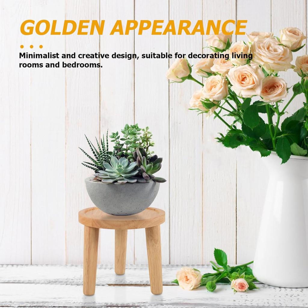 Milisten Деревянный табурет Столик для растений, Подставка для растений в стиле середины века, Высокий держатель, Цветочный горшок, Хаки