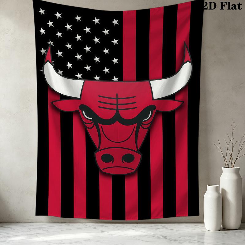 Chicago Bulls Wall Tapestry Aesthetic Wall Hanging Printed Fabric Blanket Decorative Tapestries for Bedroom Living Room Home Decor