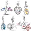 Медные Шармы в форме Сердца Любви Любовник Девушка Мальчик Подвеска Подходят для Браслета Ожерелья Ювелирные Изделия