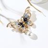 Women Butterfly Pins Rhinestone Enamel Pearl Insect Brooches Pin Jewelry