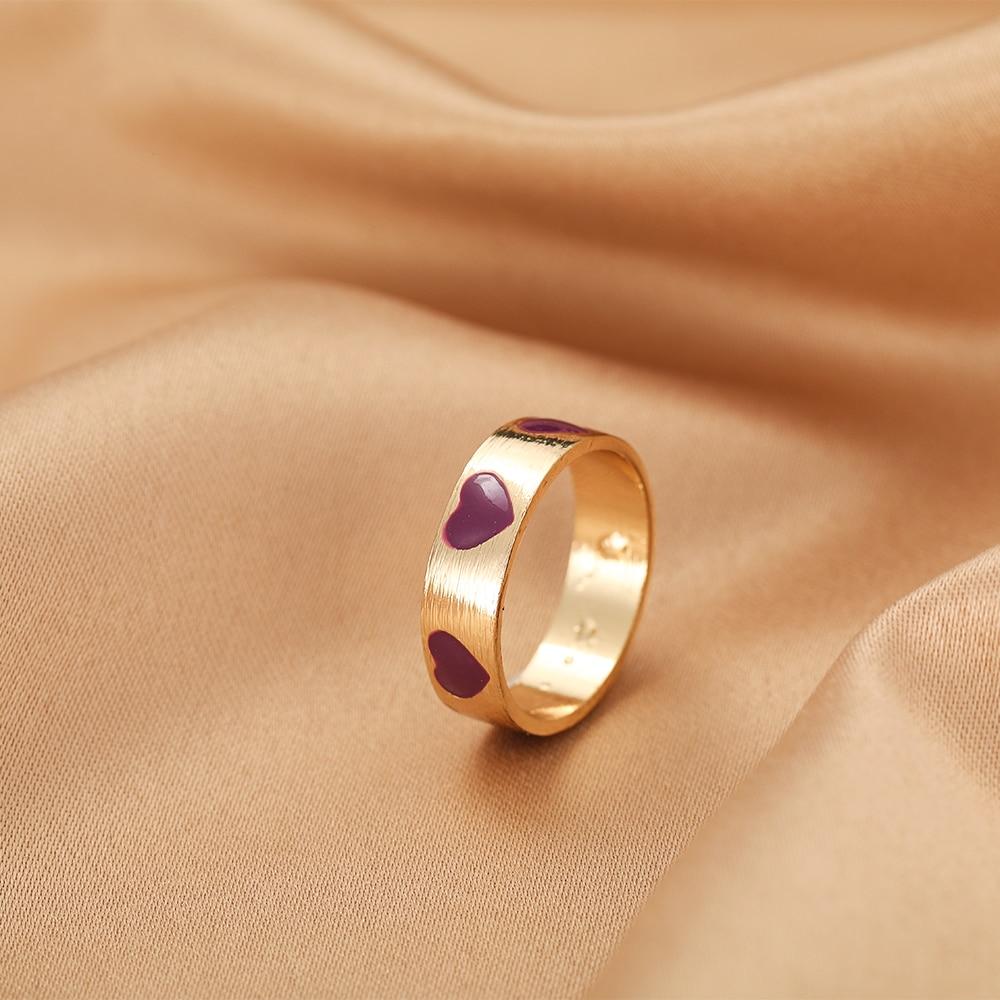 IF ME ювелирные изделия, красочное кольцо для женщин, глянцевое капающее кольцо с сердцем любви, кольцо с персиковым сердечком, изысканное дикое трендовое ювелирное изделие