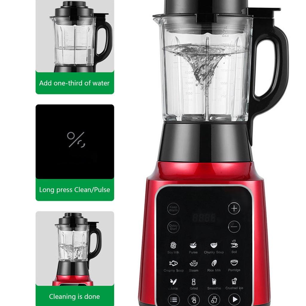 1.75L Professional Automatic Touchpad Timer Blender Mixer Juicer High Power Food Processor 8 Blades One-touch Cleaning Cooking