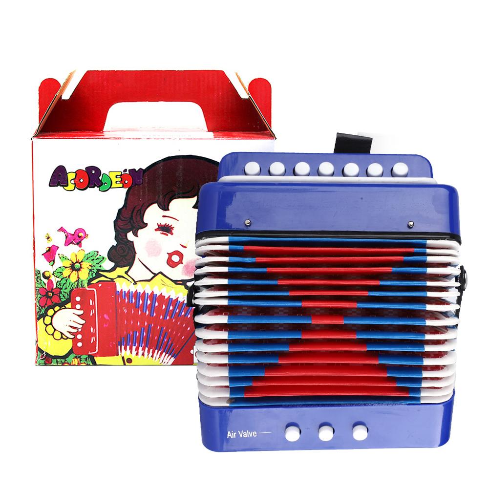 Детский 7-клавишный 2 бас-мини-маленький аккордеон, образовательный музыкальный инструмент, ритм-игрушка