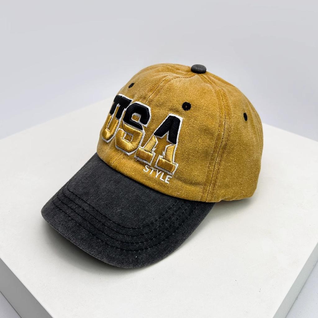 Поношенная старая вышитая бейсболка Вышитая бейсболка Европейская и американская ретро Универсальная защита от солнца бейсболка